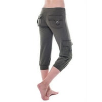 Dame Ljetni modni udobni labavi elastični džep za struku Yoga obrezirane hlače Yoga hlače za plutajuće
