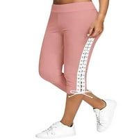 Beiwei ženske ležerne elastične struke pantalone čipke čipke udobnih dna dame visokog struka atletske