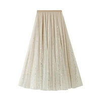 Žene Maxi Tulle Fairy suknja Visoko struk Zvijezde Šidne boje Elastična mreža Flowy Slow Tetu Line suknja