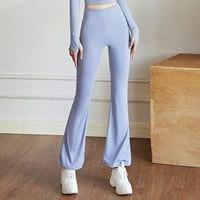 NJSHNMN ženske joge hlače Tummy Control Workout tender yoga hlače, svijetlo plava, xxl