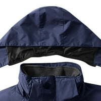 Plus veličine kišnih kaputa, vodootporni aktivni kaputić na otvorenom sa kapuljačom zimski kišni kaputi za muškarce Zip up jakne Lagana kišna jakna Žene Navyxl