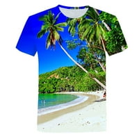 Muške Thirts Jednostavna ličnost Moda Ležerne prilike Havajska plaža Širina ispisana O-izrez Majica