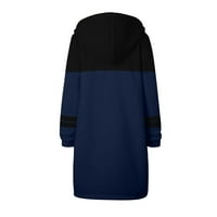 Ženska odjeća sa patentnim zatvaračem Otvorene dukseve Duks topli dugački kontrast džepnog kaputa kaput