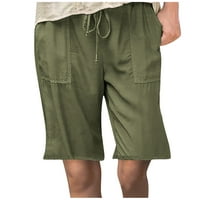 Plus veličine Žene Čvrsta čvrstoće kopačene pantalone Količine Casual Hlače Ženske kratke hlače Vojska zelena XXXL