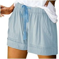 Ženske kratke hlače Splice udobne strugove Hlače Shoots Labavi elastični džepni ženski pantalone za