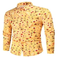 Beiwei Muns casual rever izrez Xmas bluzu gumb niz tanka fit tunika košulja snježne pahuljice tiskane