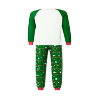 Porodica koja odgovara božićnim pidžamima setovi dugih rukava o vratu + božićne pantalone za ispis ili kombinezon ili pas