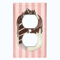 Metalna ploča za prekidač za svjetlo poklopac čokoladne vanilije za torte prugasta pozadina Pink Cak061