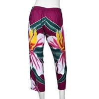 Kupujte LC ručno oslikano ljubičasto s više boja cvjetni print pidžama pant - 1xl