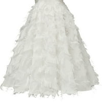 Ženske čipke Ripped Fringe haljina koktura maturalne večernje haljine hladno rame Halter Elegantna ljuljačka