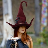 Hanas Soft i udoban šešir Halloween Party Witch kape, ručno izrađena cvijeća veštica kostim šiljasti