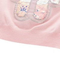 Avamo Toddler Termal pleteni džemper Striped Slatki Jumper Top Girls dugih rukava Kućni pleteni džemperi Svjetlo Pink 120