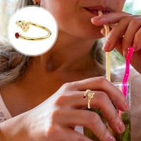 Zodijak Podesivi otvoreni prsten Sparkly Circon prsten za nakit za žene i djevojke