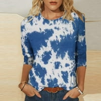 Floleo Trendy ženske vrhove plus veličine majica labava bluza odobrenje modne tiskane majice rukavi