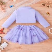 3-7Y Kids Girl Outfit Camisole Leptirfly Tulle suknja s dugim rukavima