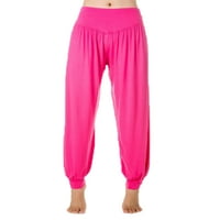 Čvrsta boja za žene za žene High Struk meka modalna pantalona Ležerne prilike labave joge Workout cvjetovi hlače