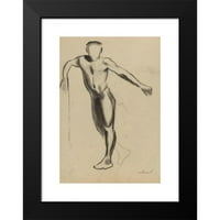 Karl Wiener Black Moderni uokvireni muzej umjetnički print pod nazivom - muški akt IV