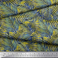 Soimoi Yellow Pamuk Cambric Bor od lišća tkanine otisci dvorišta široko