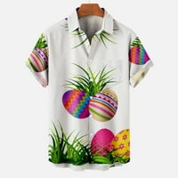 Plus veličina Muška dana Uskršnja majica na plaži Kratki rukav Smiješni ispis majica casual gumb down