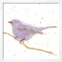 Pozlaćena ptica i lavanda, životinje uramljena umjetnost tiskana zidna umjetnost shirley novak prodat