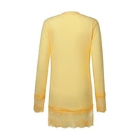 Ženske košulje za Valentine Soft casual labavi FIT Proljeće zima V izrez dugih rukava s majicama žuti