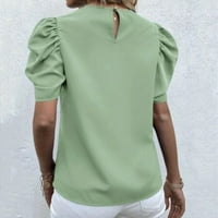 TKLpehg Womens T majice kratki rukav zazor moda Ljeto opušteno fit mekani slobodno vrijeme izrez natled