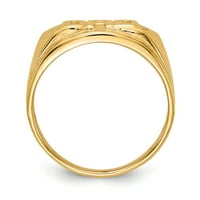 Čvrsti 14K žuti zlatni AA simulirani CZ muški prsten