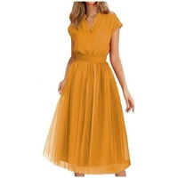 Aurouralne ženske haljine na čišćenju Ženska ležerna odjeća Solidna boja V-izrez kratka rukava s kratkim