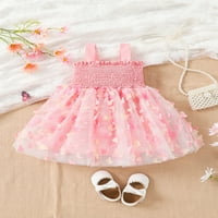 Thaisu baby girls leptir haljina ljetna casual ruched mrežica tulle princess a-line haljina za haljinu