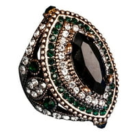 Bružni luksuzni markizni rez šareni Rhinestone umetnuli ženski prsten za prsten za prsten nakit bakar,