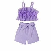Hwmodou Toddler Girls Outfits cvjetni tiskani plus veslanje veličine MESH proljeće ljetne topline setovi