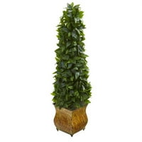 38 Sweet Bay Cone Topiar veštački stablo u dekorativnom Metalnom sadnjaku