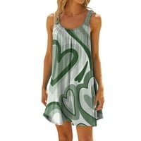 Ljetne haljine za žene Ženska modna ljetna plaža Ležerne prilike Print bez rukava Slatka mini ocrtana