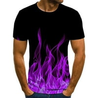 Yuwull muns majica Ljetni casual okrugli vrat 3D digitalni tisak crna majica za muškarce Muške vježbe