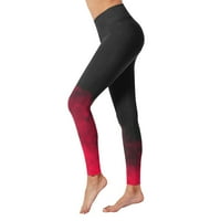 Žene tiskane pantalone pantske tajice visoki struk vježbanje sportskim tajicama podižu joga hlače crvene