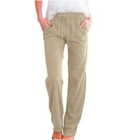 Growesty Ženske hlače Čišćenje moda Žene Ležerne prilike pune boje Elastične labave hlače Ravne široke