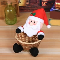 Santa Claus Snowman Candy Skladištenje Bambusova košarica Božićni poklon Desktop Ornament