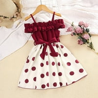 Rovga casual haljine za djevojčice djeteta do godina šifon crvena princeza a linija bez rukava haljina