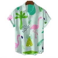 Nova muška košulja Havajska majica Flamingo za muškarce Modni kratki rukav muški odjeća gornje ovratnike
