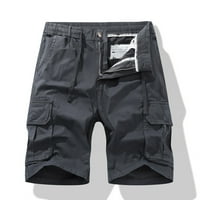 Yuwull muške kratke hlače Multi džep teretni kratke hlače, hlače labave pantalone ravne hlače za noge