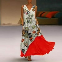 Letnje haljine za uklanjanje štednje, plus veličine casual haljine, žene Vintage V reznice cvjetni tiskani