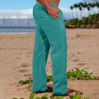 Muške nacrtajuće labačke platne hlače lagani elastični struk joga salon pamučne pantalone pidžama zelena