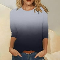 Zrbywb Retro ženske vrhove T-majice rukav vrhovi modni izrez tisak dugih bluza srednje t ženske majice