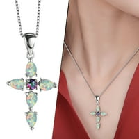 Lijep modni temperament Opal križa Privjesak Ogrlice za žene Nakit