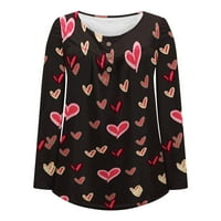 Rollbacks Valentine-ove majice za žene Valentine grafički tisak parovi dukserice Žene PLEAT Classic