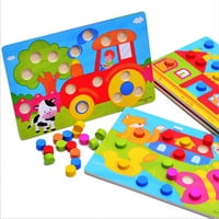 Drvena boja kognitivna ploča puzzle boja utakmice Igra Obrazovne igračke za rano obrazovanje Baby igračke