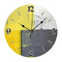 GetJonesright sivi i žuti ukrasni sat, ulica apstraktni kvadratni-tihi sat, poklon za voljene osobe,