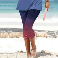 Gathrrgyp Capri hlače za žensko čišćenje, ženske ljetne casual nacrtane kotačene hlače