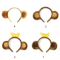 Mekani monkey uši za glavu Plišani životinjski kosu za pranje za pranje Fluffy Crtani banana Headwewe
