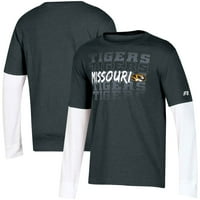 Mladi Russell Athletic Heather Black Missouri Tigrovi slojevita majica dugih rukava